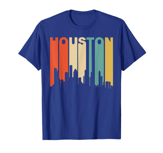 Retro 1970's Style Houston Texas Skyline T-Shirt T-Shirt