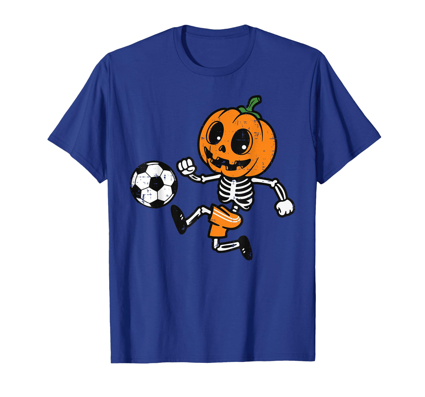 Halloween Pumpkin Skeleton Soccer Football Costume Boys Kids T-Shirt