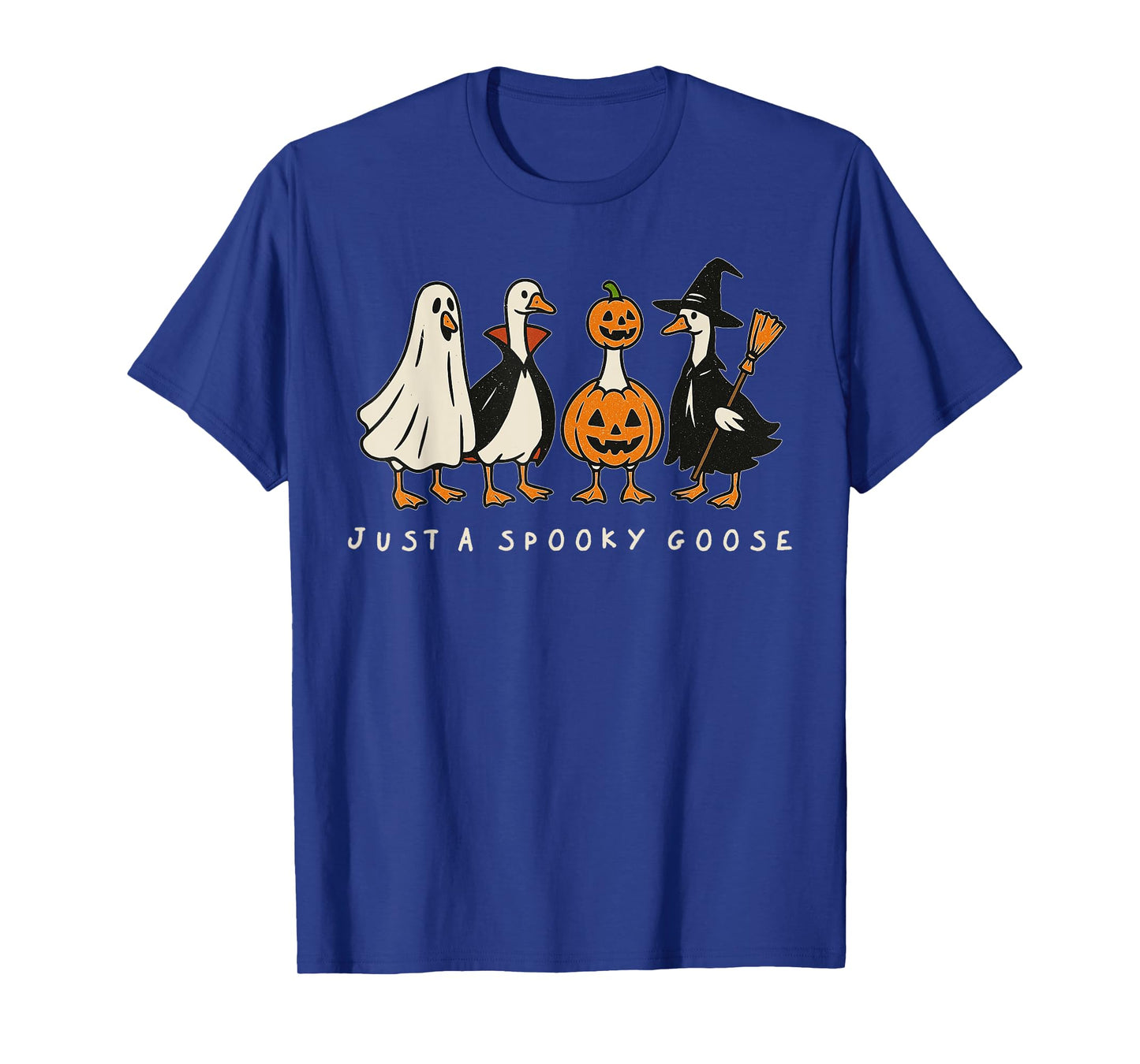 Just A Spooky Goose Halloween Ghost Goose Funny Halloween T-Shirt
