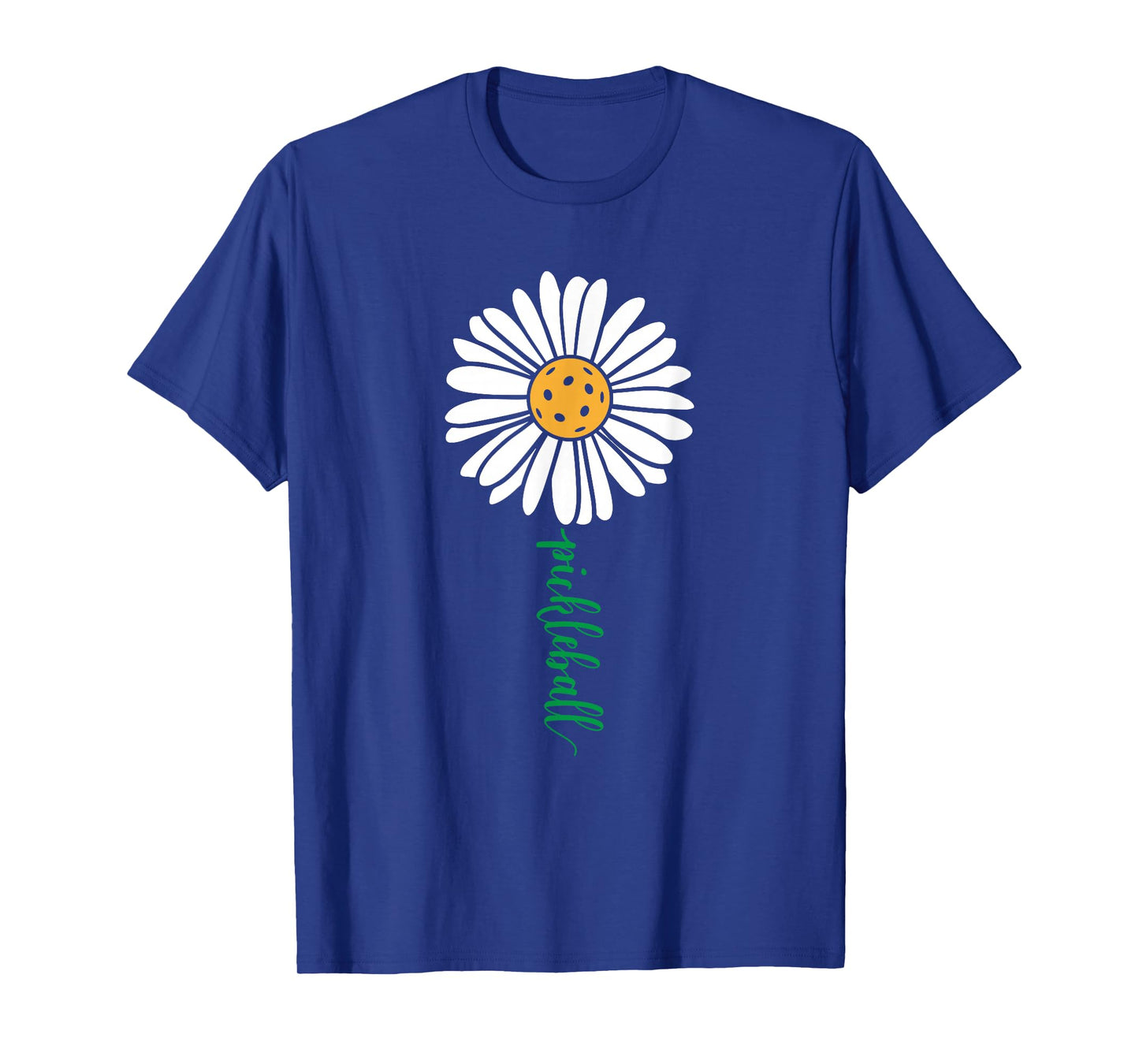 Threadrock Unisex Adults & Kids Pickleball Daisy Flower Short Sleeve T-Shirt, Black, Small