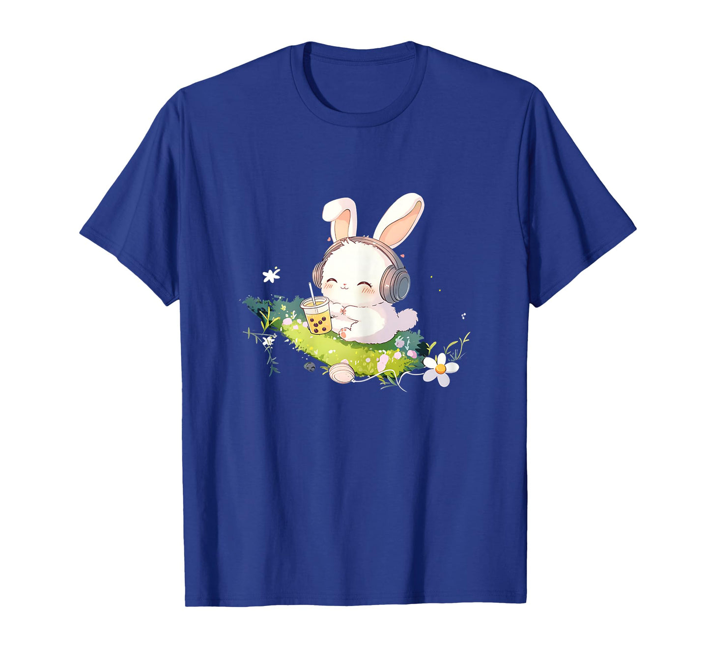 Cutecore Bunny Boba Tea Bubble Tea Headphones Kpop Anime T-Shirt