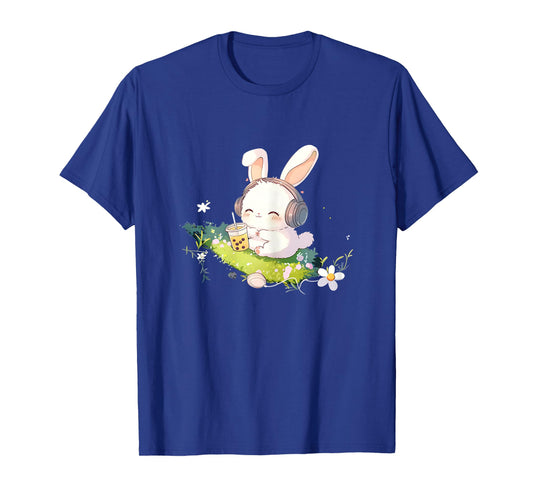 Cutecore Bunny Boba Tea Bubble Tea Headphones Kpop Anime T-Shirt