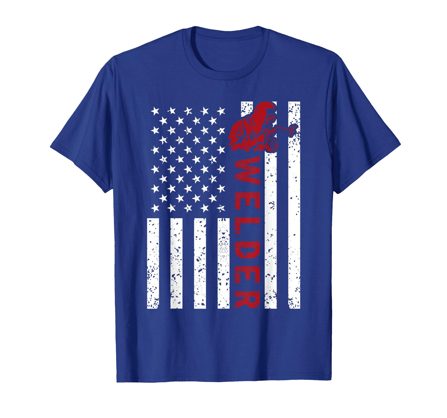 American Flag Welder Welding Vintage Metal Worker Cool Gifts Women Girls Kids Men T-Shirt