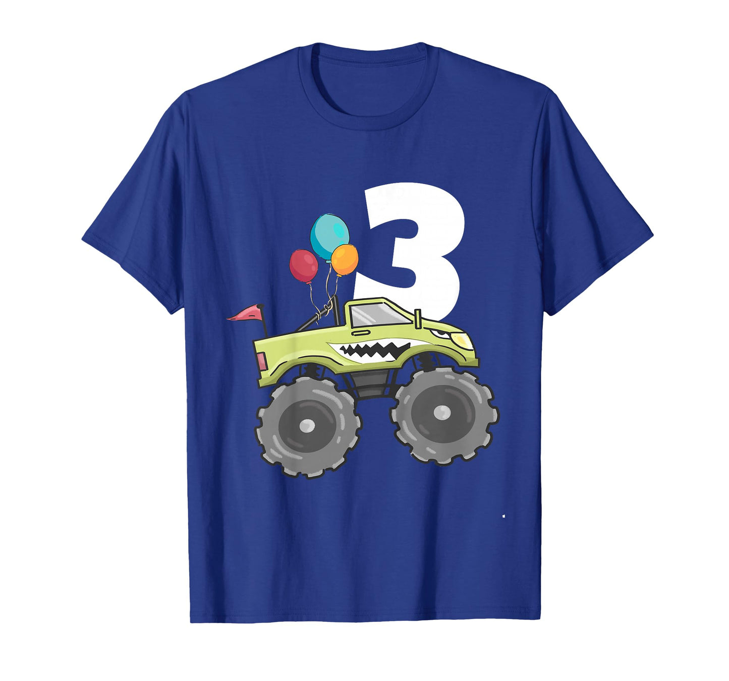 Kids Monster Truck Shark 3rd Birthday Boy 3 Three Year Old T-Shirt