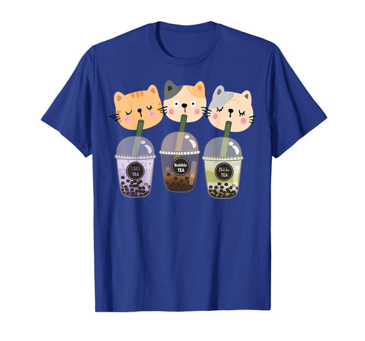 Boba Cat Drinking Boba Kitten Kawaii Japanese Kitty T-Shirt