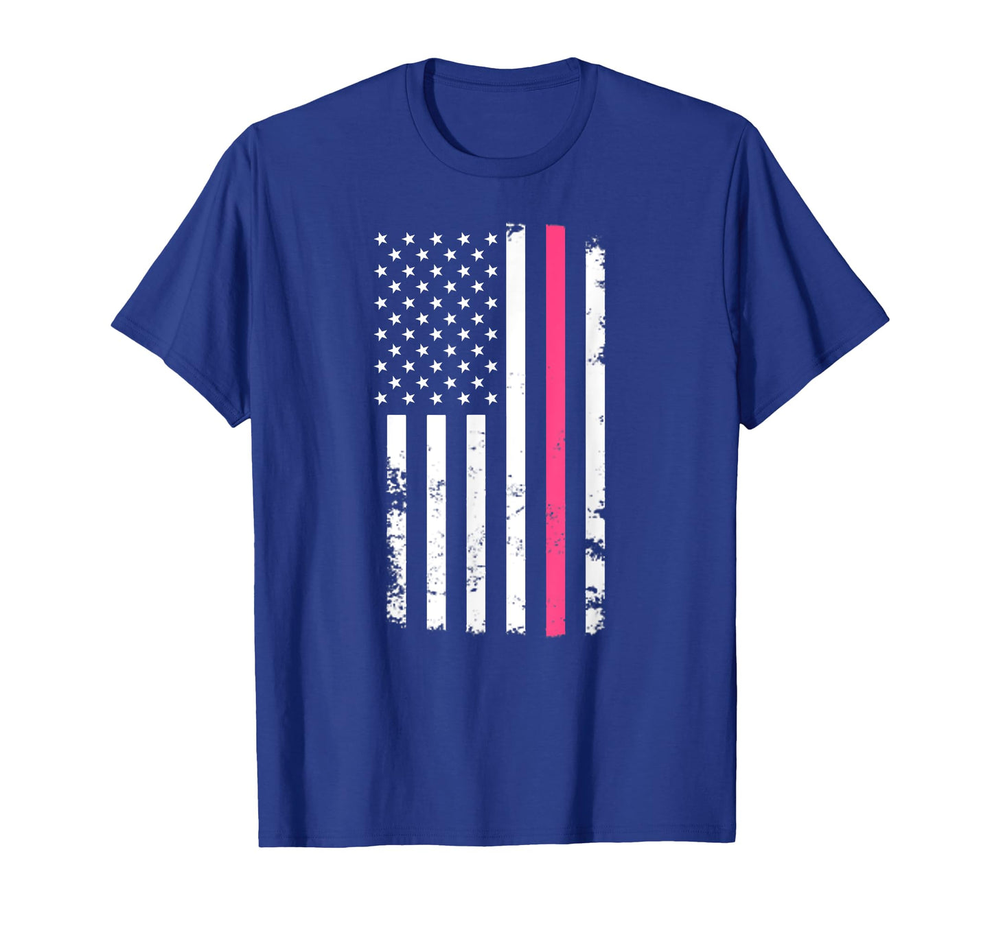 American Flag Pink Line For Breast Cancer T-Shirt T-Shirt