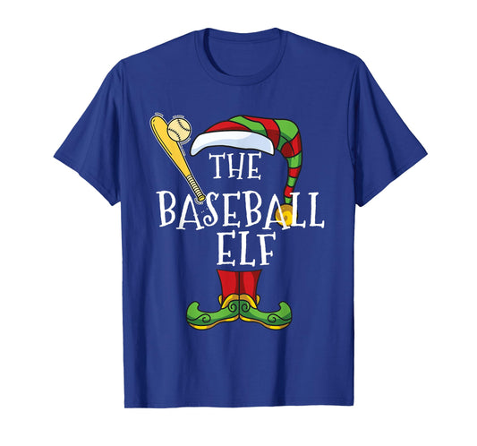 Baseball Elf Lover Christmas Family Matching Funny T-Shirt