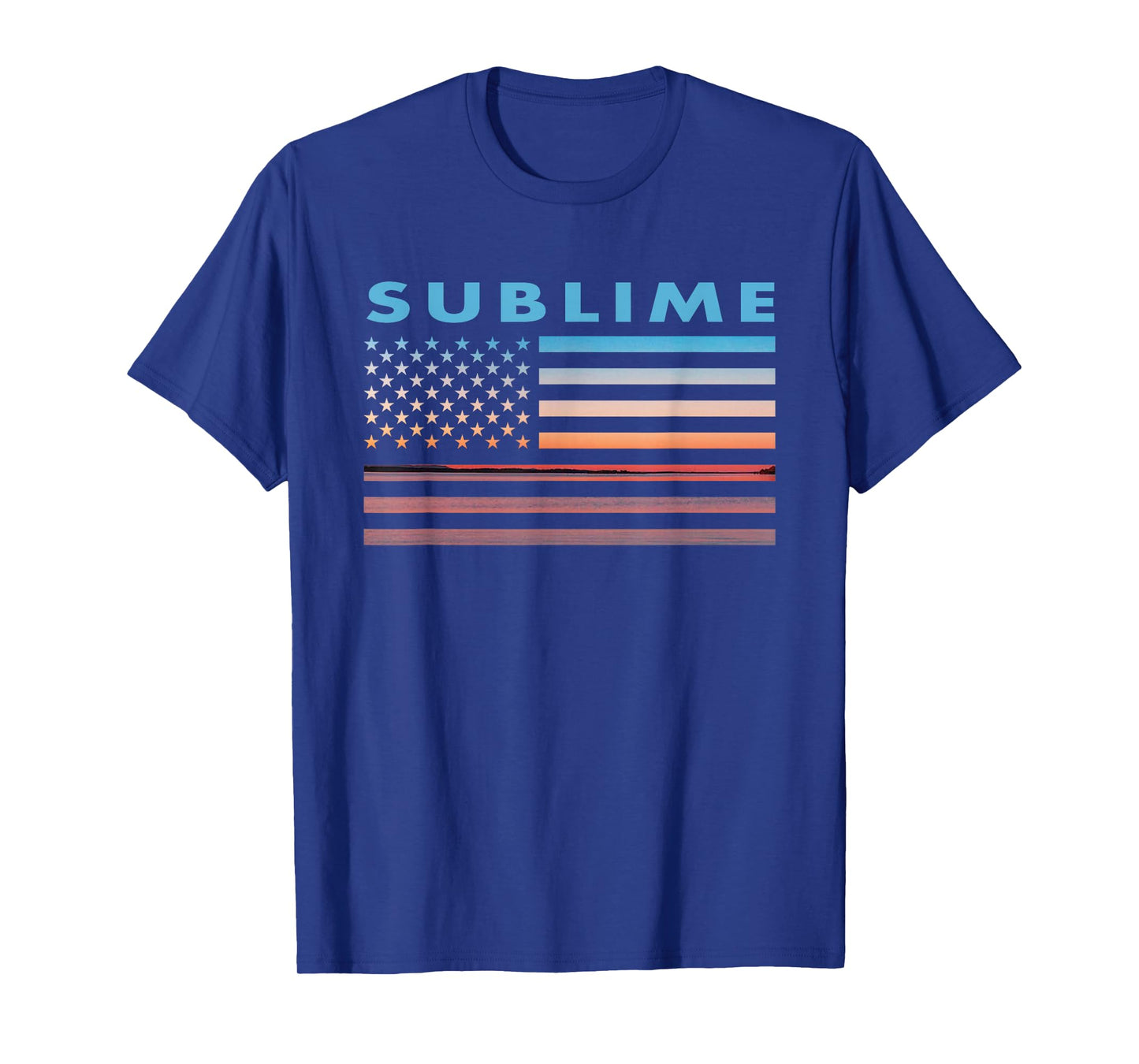 Vintage Sunset American Flag Sublime, Texas T-Shirt