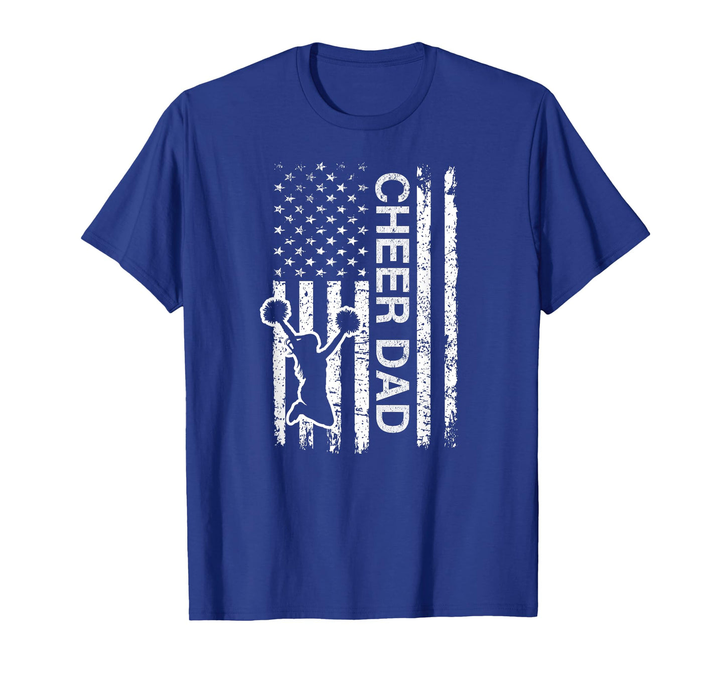 Cheer Dad Flag Royal Blue Cheerleading T-Shirt