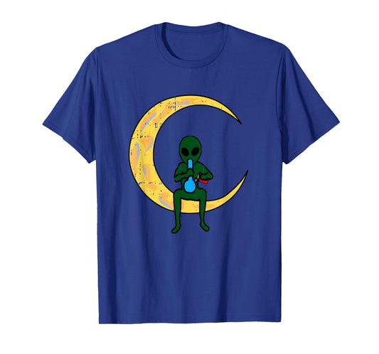 Area-51 Alien Smoking Lazy Weed CBD Cannabis Halloween Gift T-Shirt