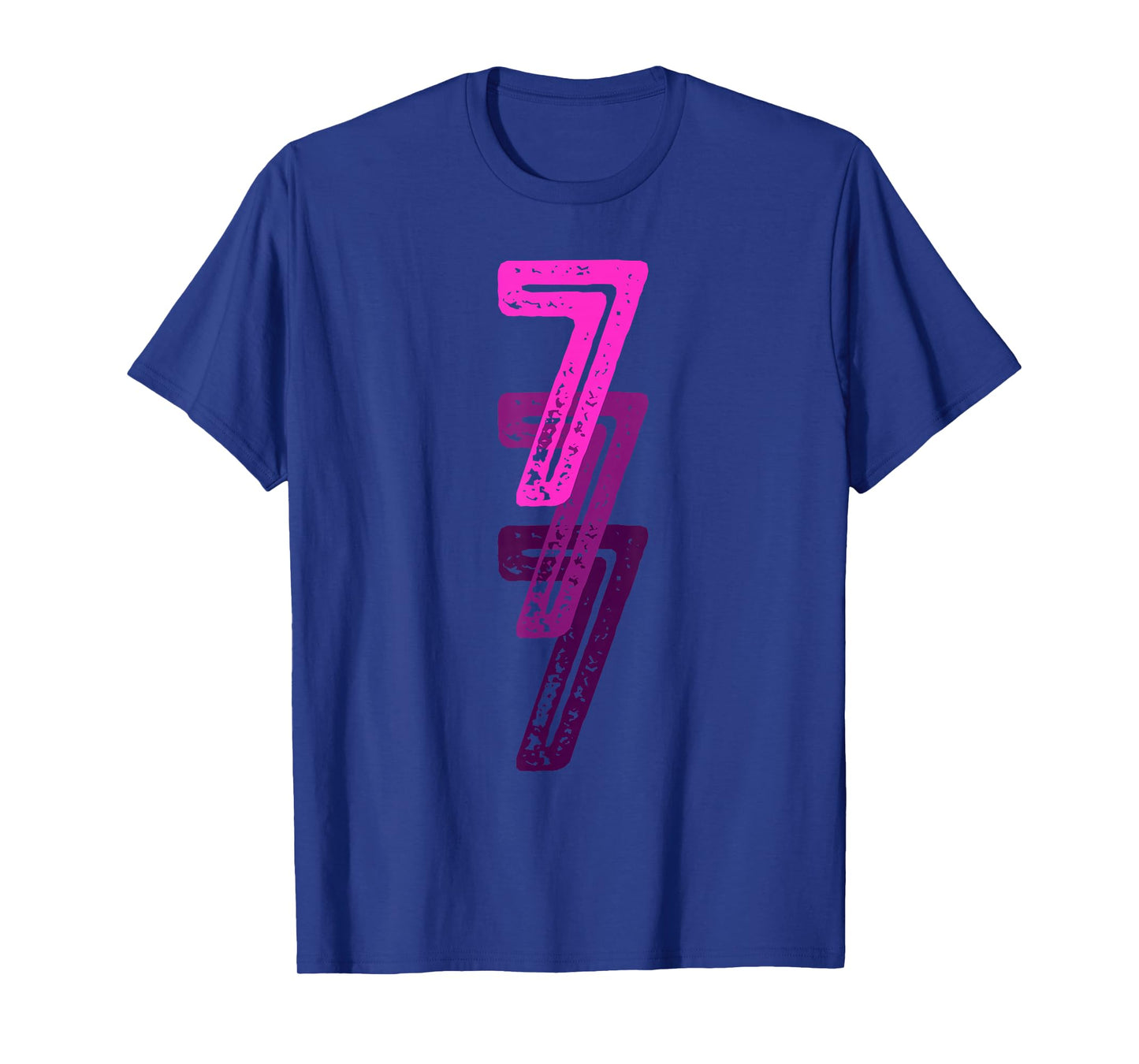 Number 7 Pink Best Classic College Style Birthday Funny T-Shirt
