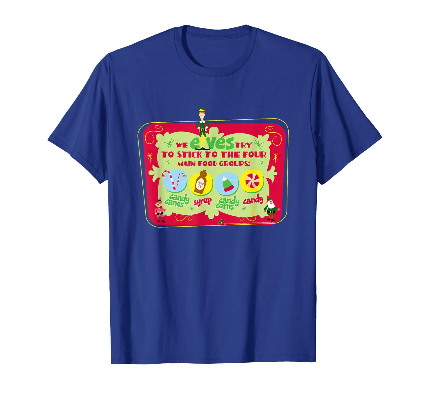 Elf Movie Stick to the 4 Main Food Groups T-Shirt