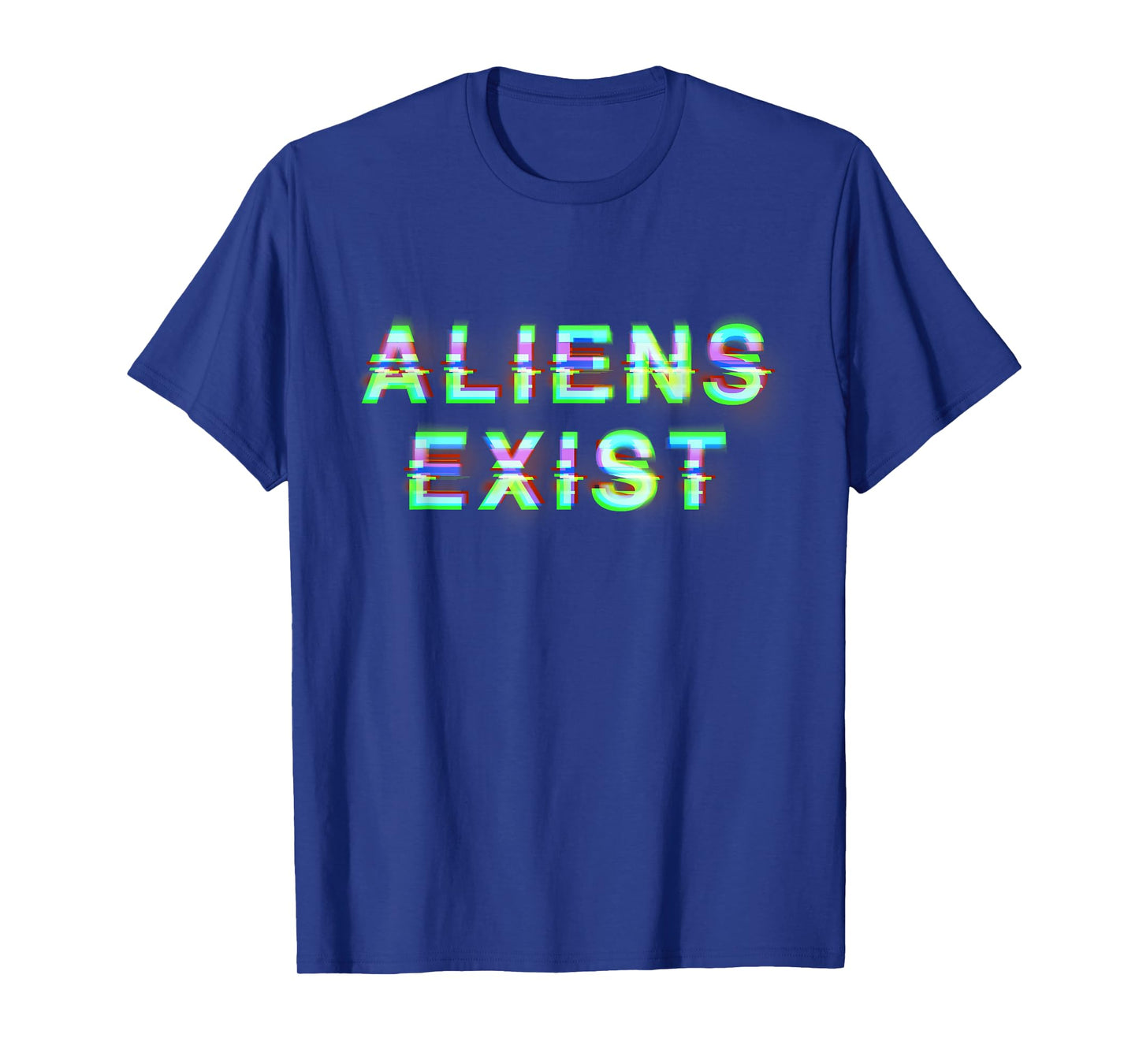 Aliens Exist Vaporwave Glitch Style UFO Alien Abduction T-Shirt