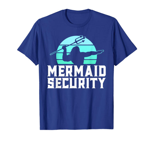 Mermaid Security Vintage Water Polo Shirts Men Swim Gift T-Shirt