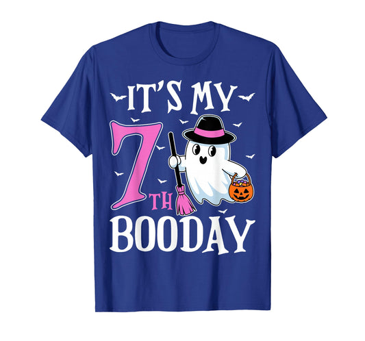 It's My 7th Boo Day Spooky Ghost 7th Birthday Halloween T-Shirt