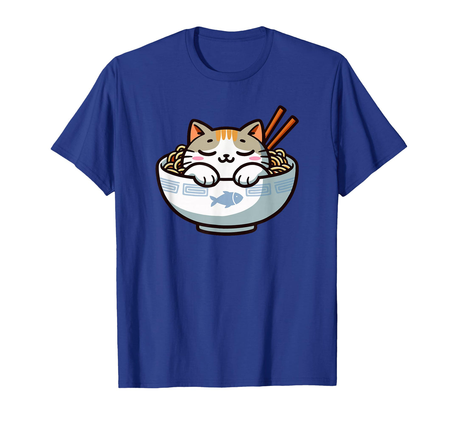 Cute Anime Merch Cat Design Japanese Ramen Noodle Clothes- T-Shirt
