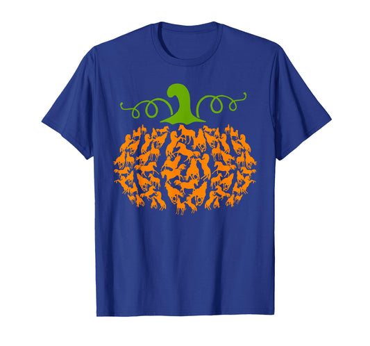 Pumpkin Horse Lover Halloween Costume Girls Women T-Shirt
