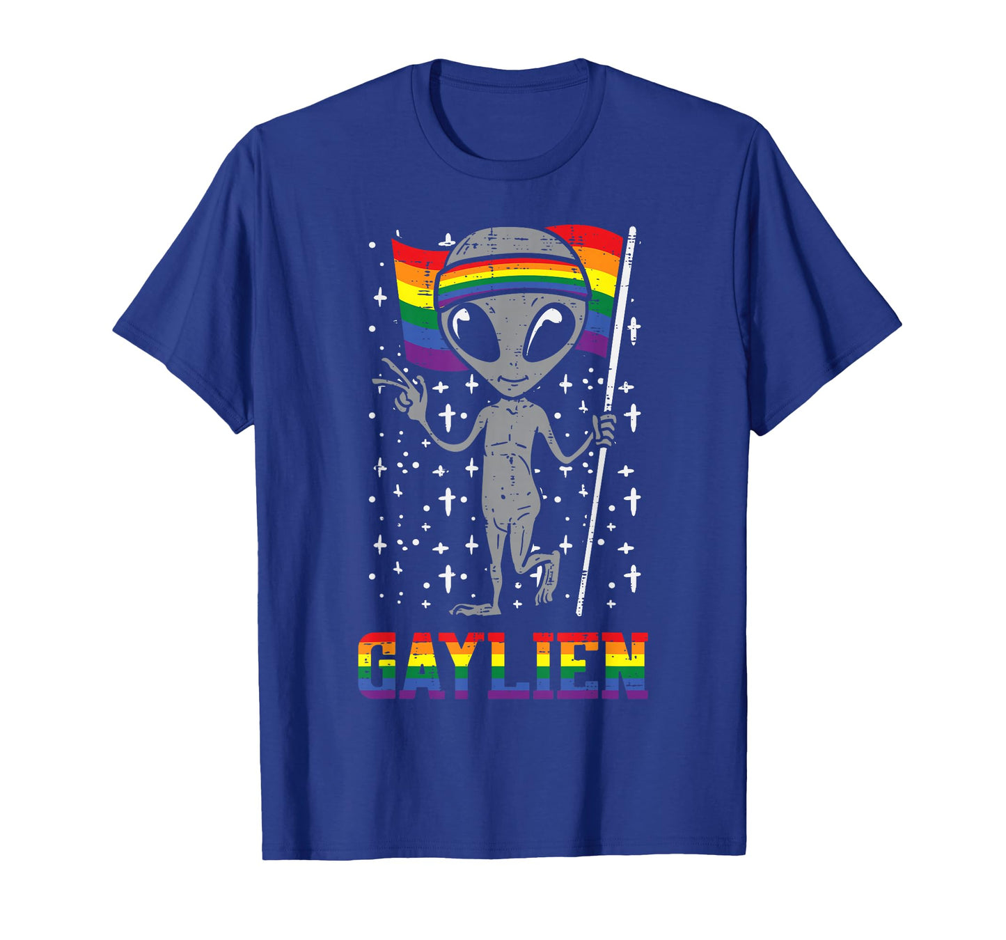 Gaylien Rainbow Flag Gay Alien Funny ET Space LGBTQ Pride T-Shirt