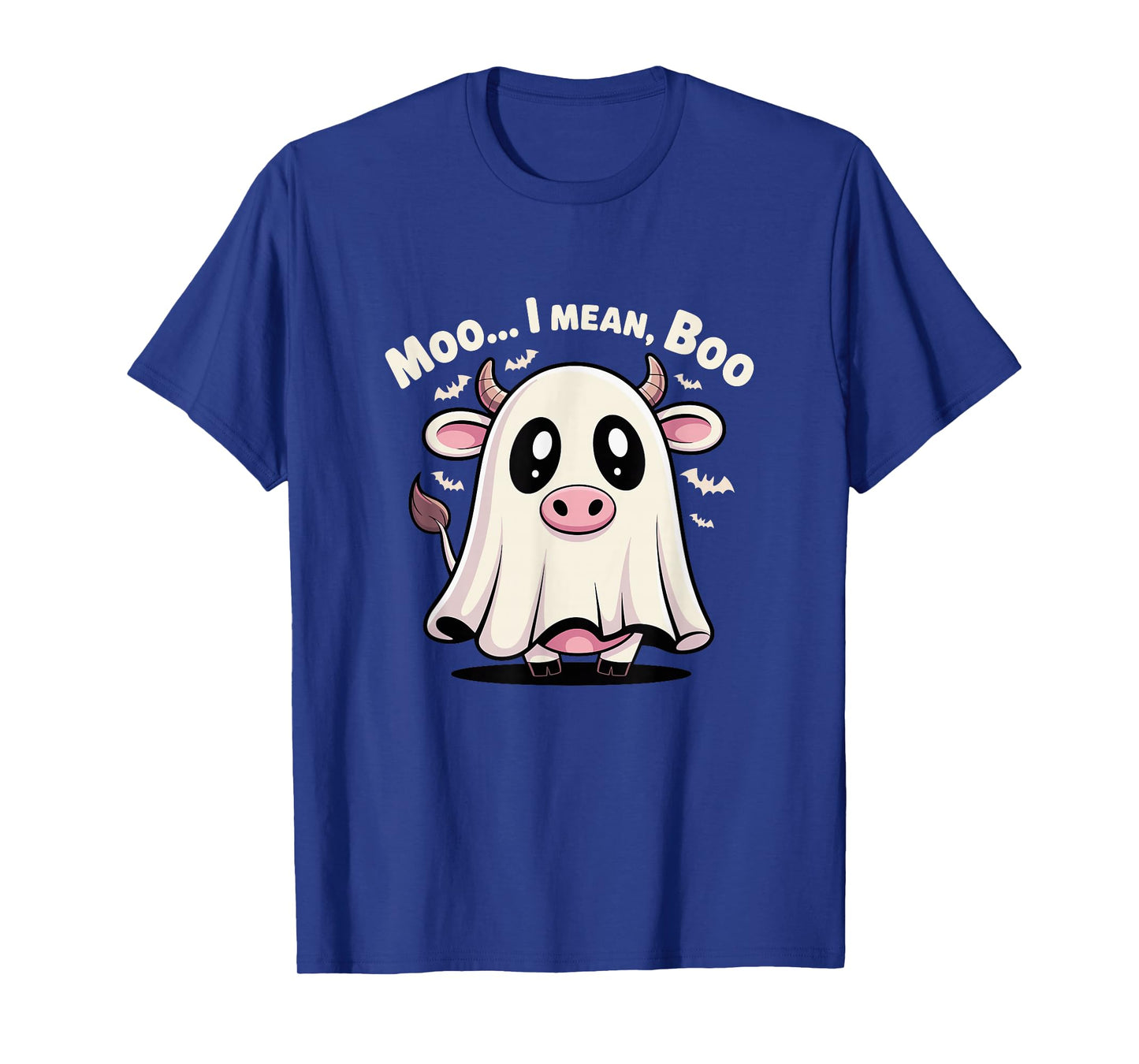 Cute Cow Ghost Halloween Pun Moo I Mean Boo Funny T-Shirt