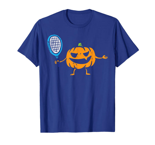 Pumpkin Playing Tennis Jackolantern Halloween Costume Sports T-Shirt