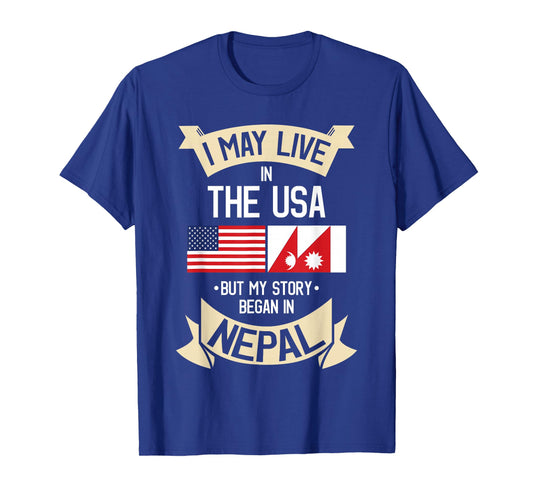 Nepal American Flag USA Nepali Roots Gifts T-Shirt