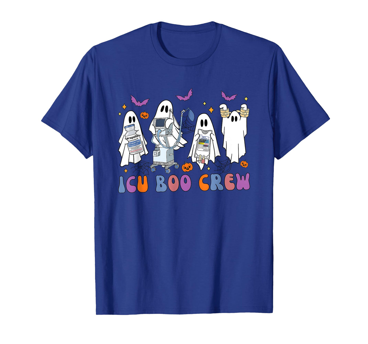 Halloween Icu Nurse Retro Icu Boo Crew Boo Ghosts Cropped T-Shirt