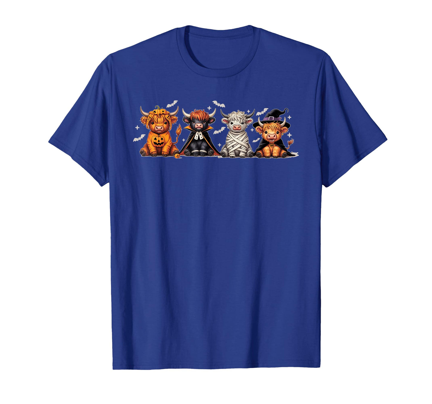 Spooky Halloween Highland Cow Counted Cross Stitch Pattern T-Shirt