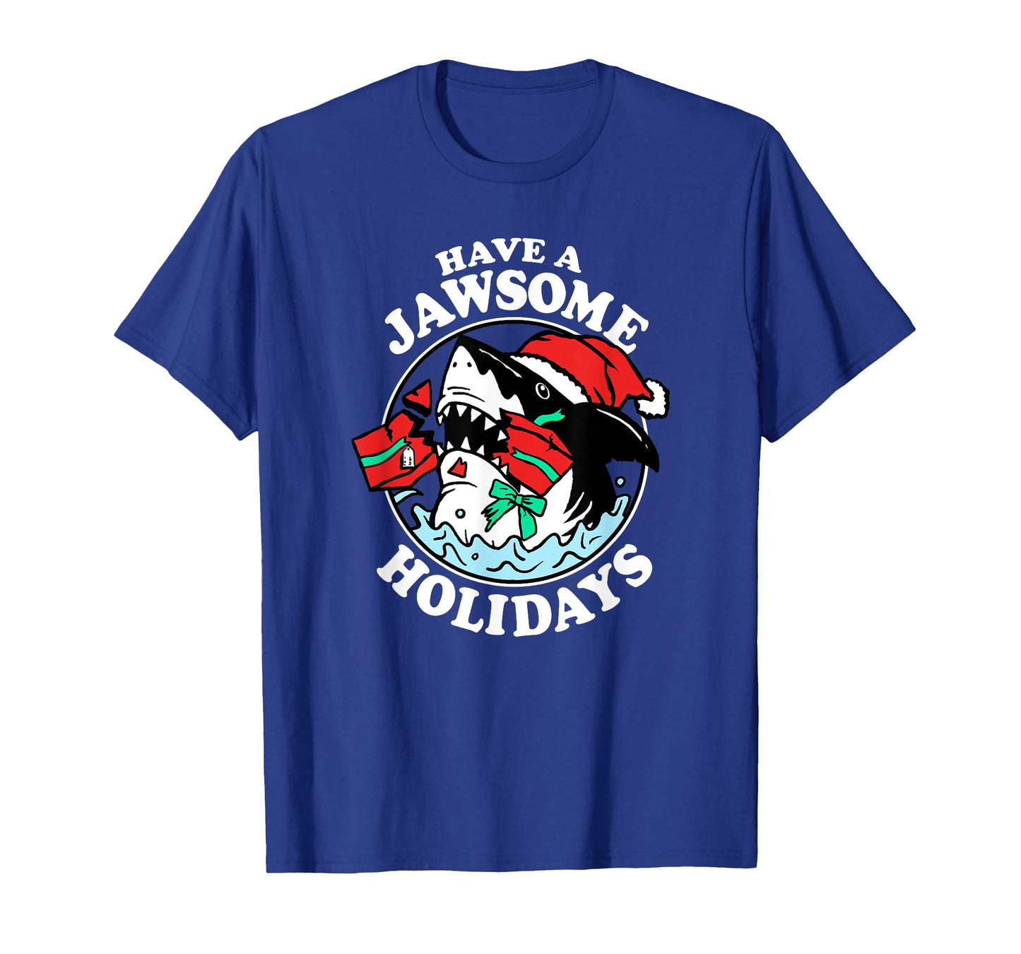 Trendy Christmas Have A Jawsome Holidays Christmas Shark T-Shirt