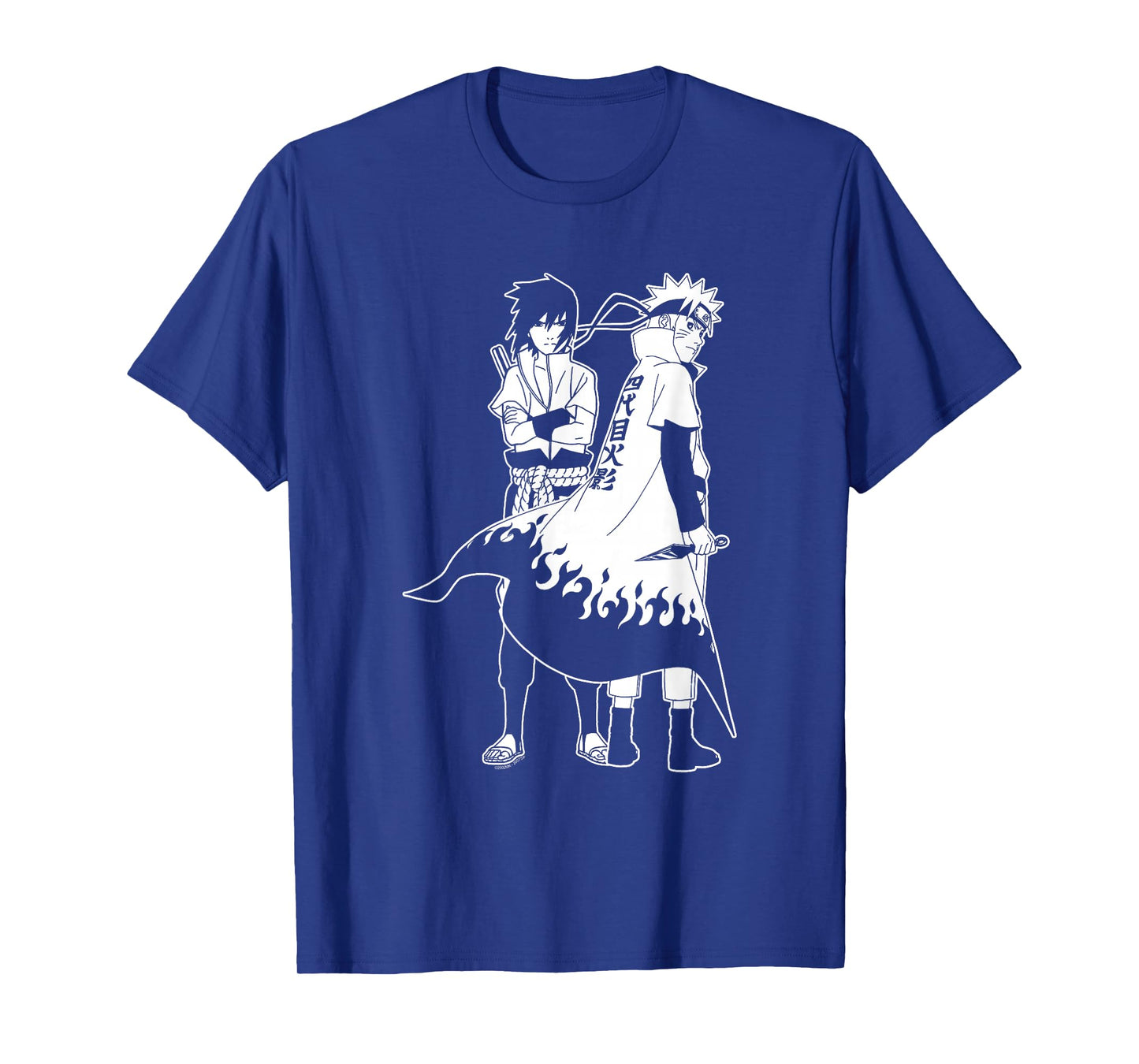 Naruto Shippuden Naruto and Sasuke Outline Anime T-Shirt