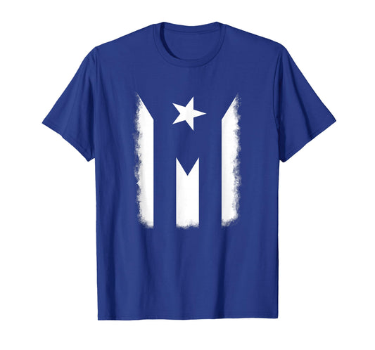 Black and White Puerto Rican Vintage Puerto Rico PR Flag T-Shirt