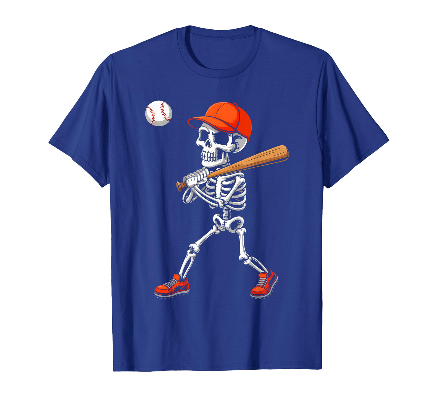 Funny Skeleton Baseball Halloween Costume Men Boys Kids T-Shirt