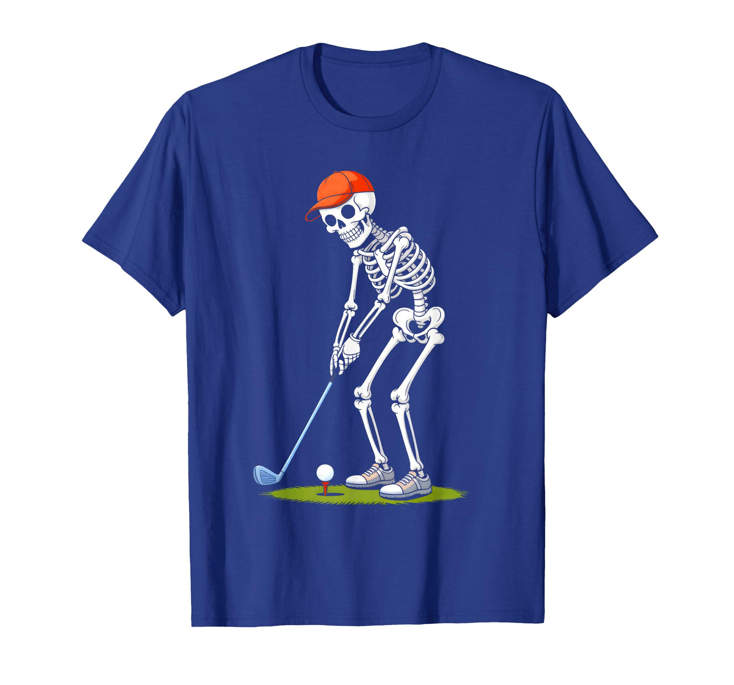 Skeleton Golf Golfing Golf Player Men Dad Halloween Golfer T-Shirt