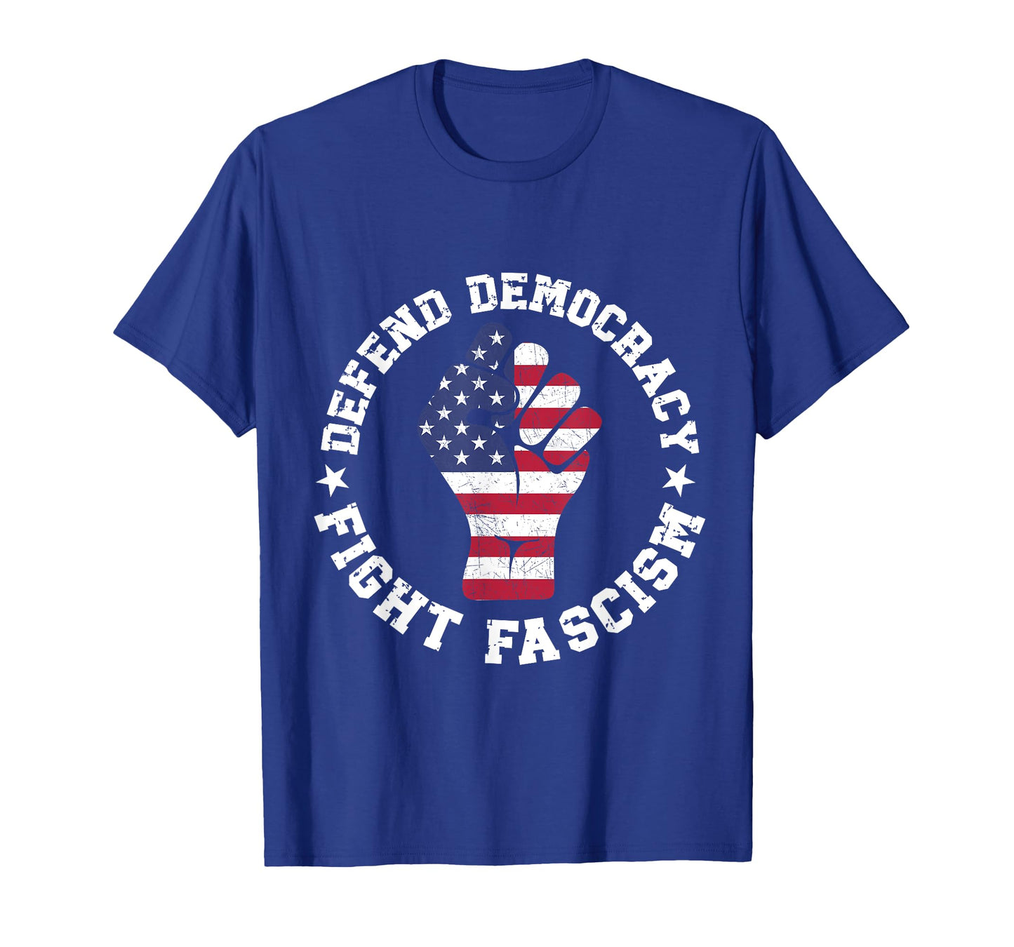 Defend Democracy Fight Fascism Liberty Retro Vintage T-Shirt