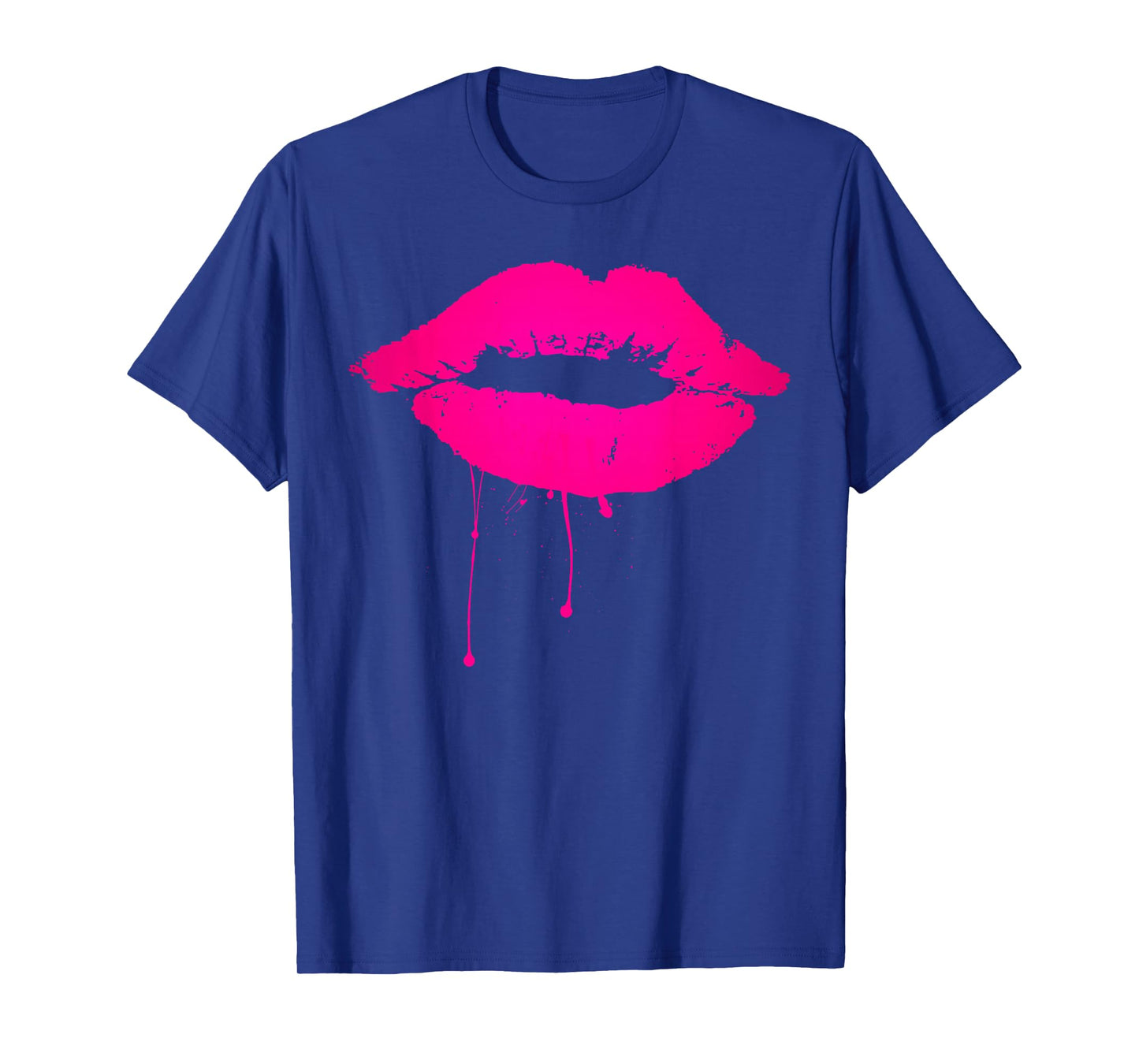 Sexy Pink Hot Lips T Shirt: Neon 80s Lipstick Kiss Party Tee T-Shirt