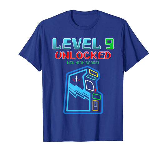 Level 9 Unlocked New High Score Arcade Game Birthday T-Shirt