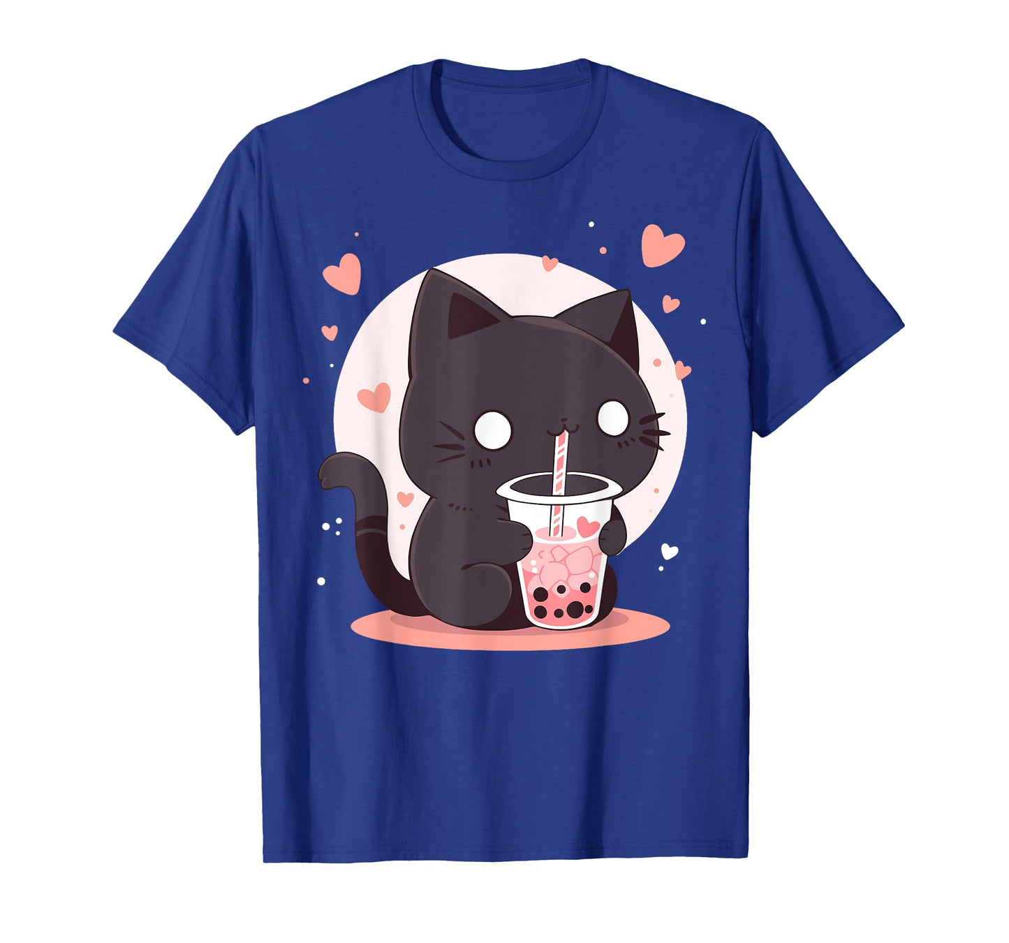 Kawaii Black Cat Boba Cute Japan Anime Bubble Tea Neko Teen T-Shirt for Men Women