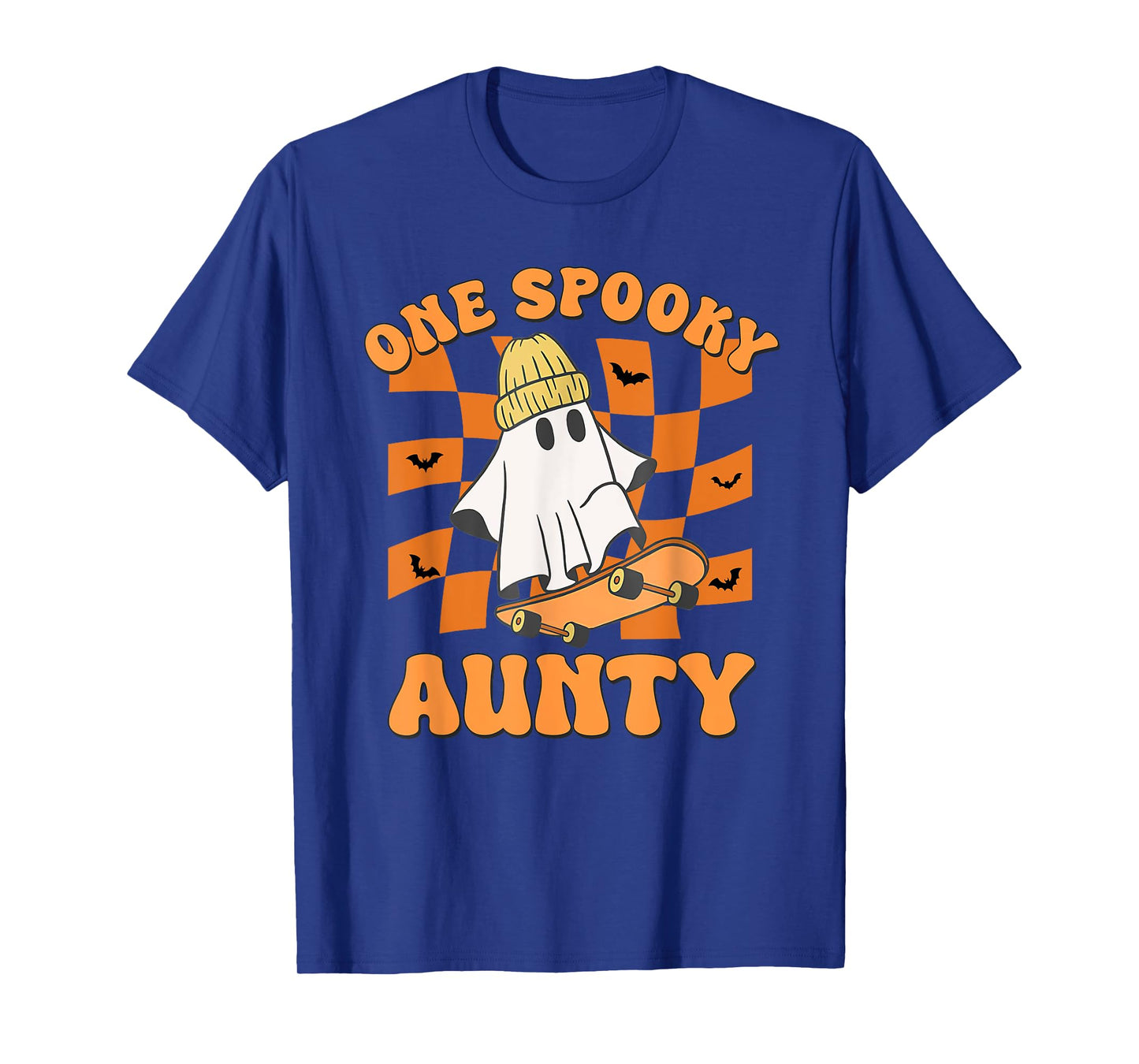 One Spooky Aunty Birthday Halloween Skateboarding Ghost T-Shirt