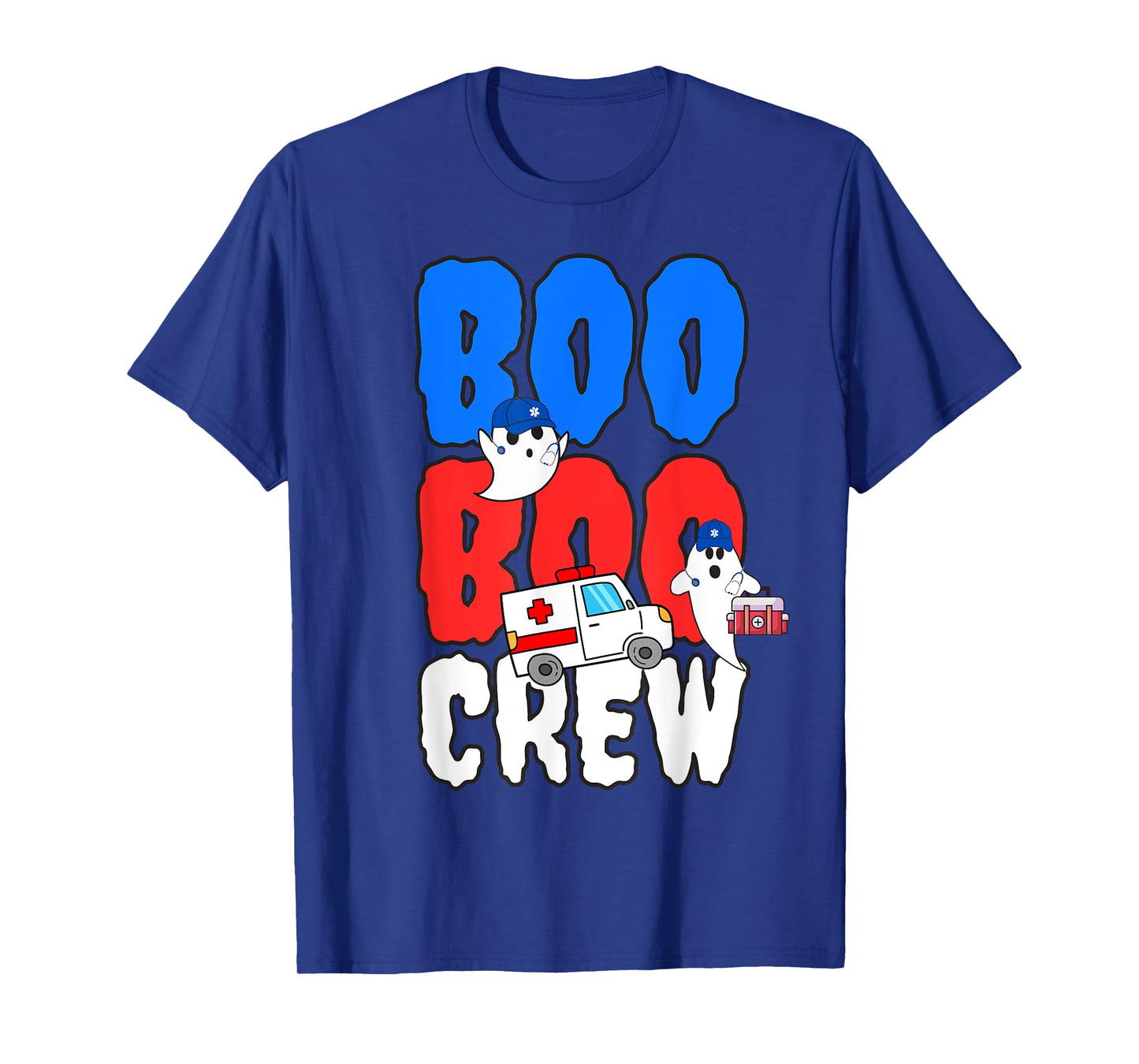 EMT Paramedic EMS Boo Boo Crew Ambulance Ghost Halloween T-Shirt