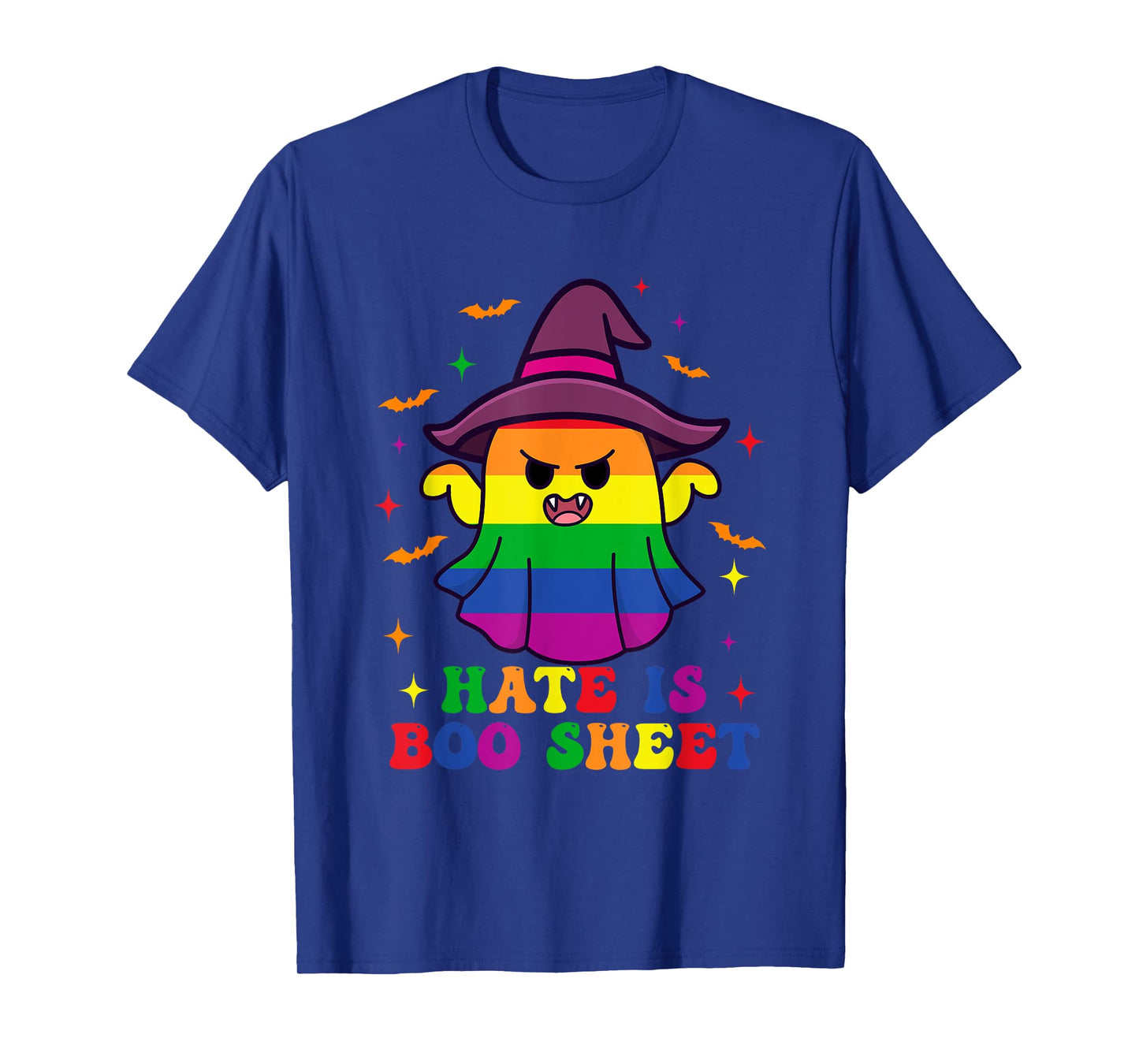 Cute Boo Sheet Gay Pride Ghost Hate Rainbow Flag LGBT T-Shirt