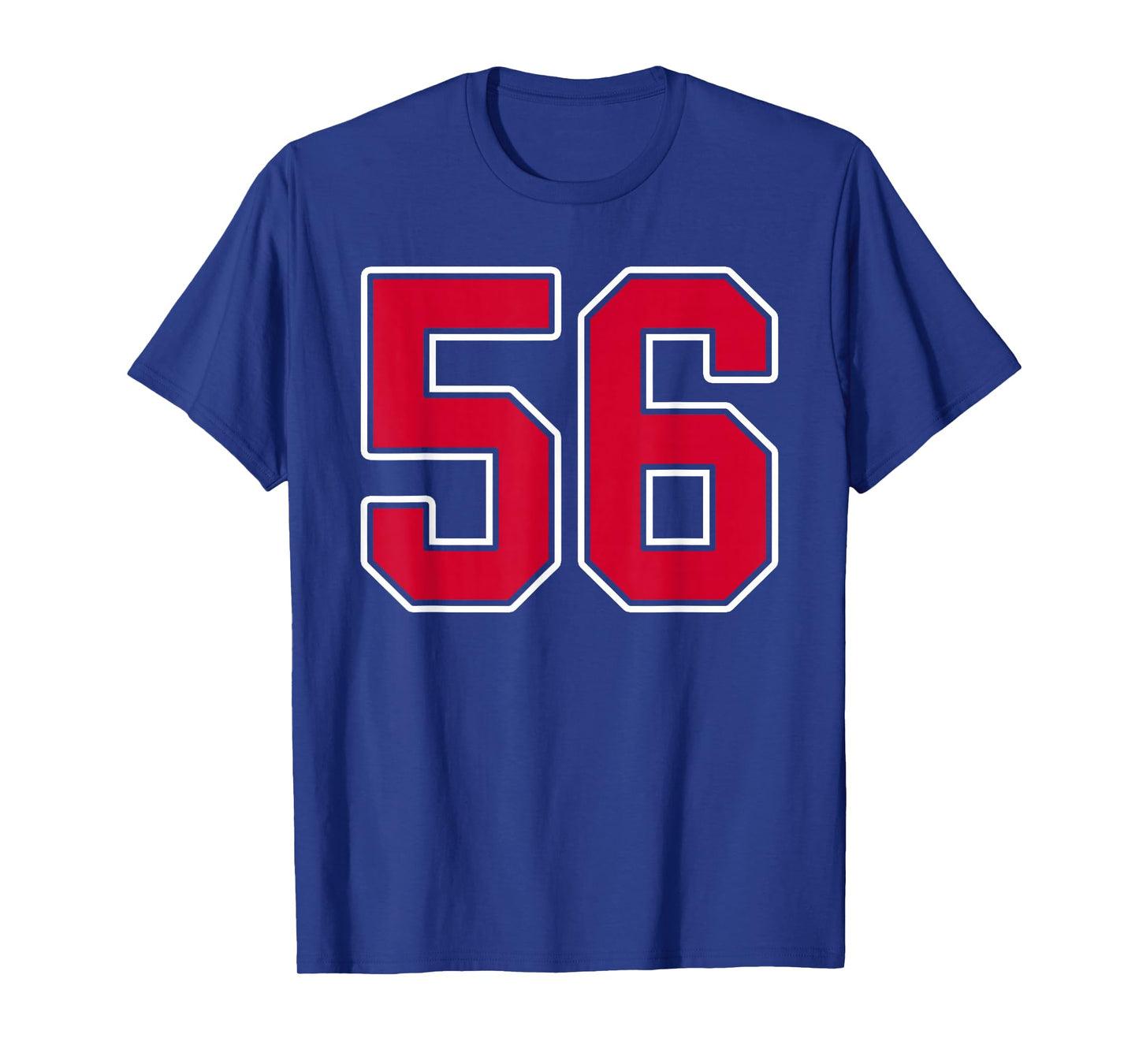 Red White Number 56 Jersey Player Uniform #56 T-Shirt