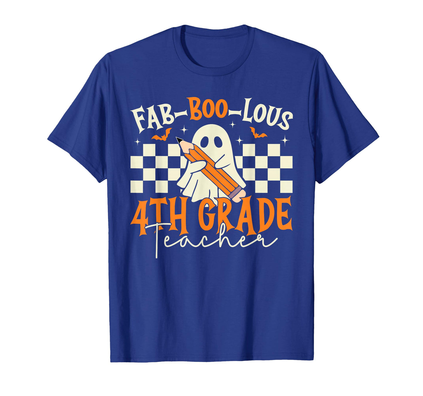 Fab Boo Lous 4th Grade Teacher Retro Ghost Spooky Halloween T-Shirt