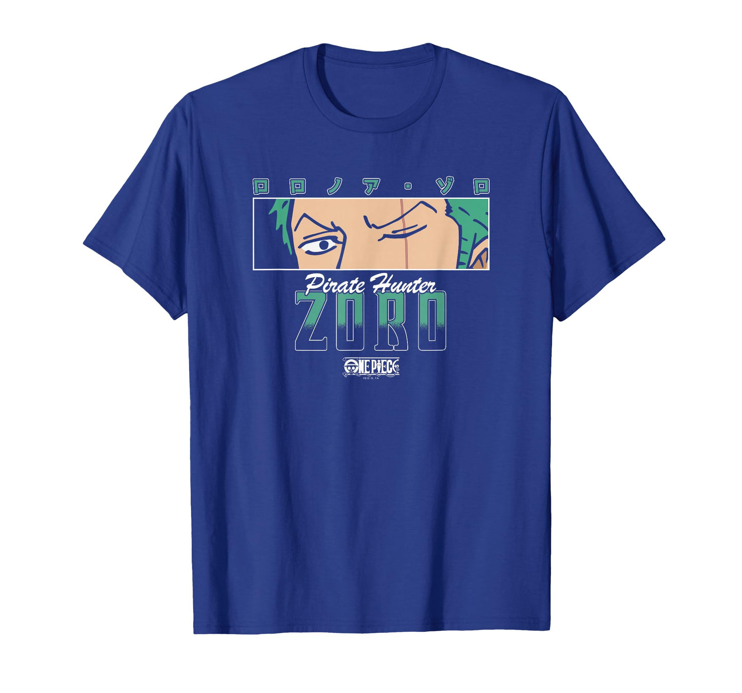 One Piece Anime Pirate Hunter Zoro Eyes with Kanji T-Shirt