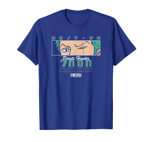 One Piece Anime Pirate Hunter Zoro Eyes with Kanji T-Shirt