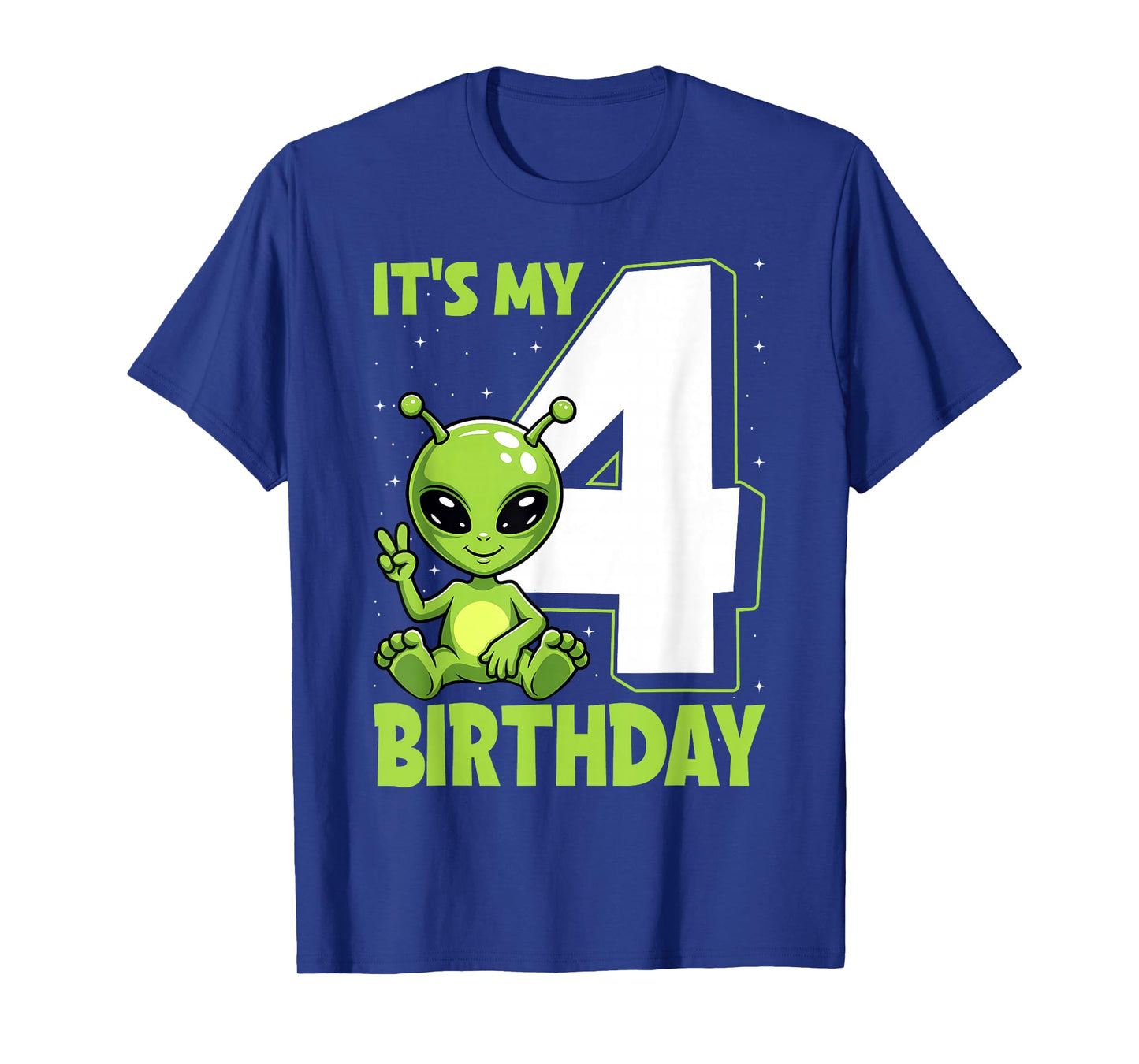 Kids Alien 4 Years Old Boy Girls 4th Birthday T-Shirt