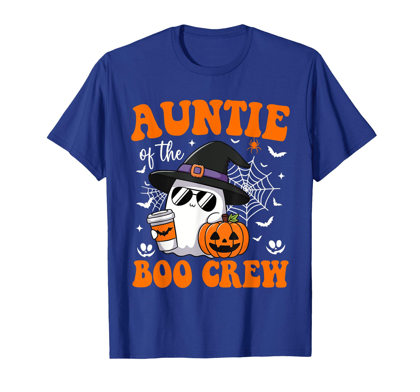 Auntie Boo Crew Groovy Ghost Matching Family Halloween T-Shirt