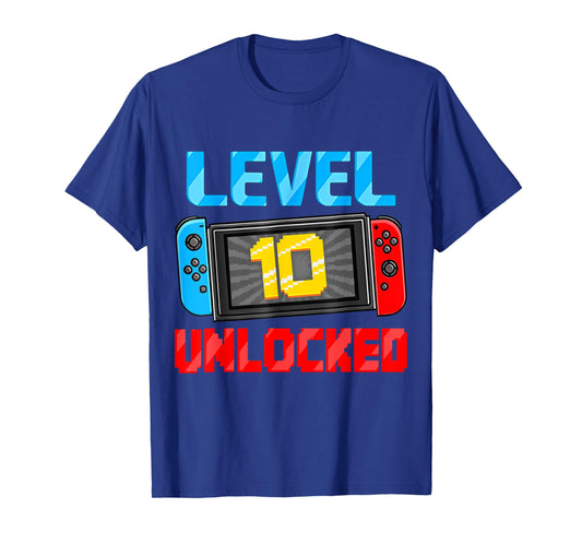 Level 10 Unlocked Gamer 10th Birthday Gift Video Game Boys T-Shirt