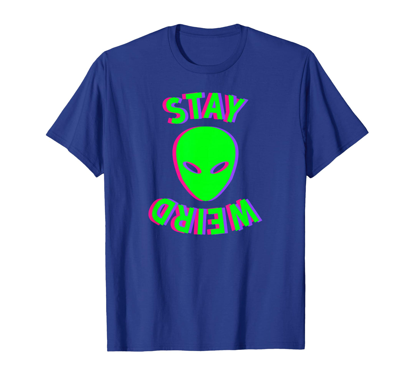 Awesome Stay Weird Alien Face Glitch UFO Extraterrestrial T-Shirt