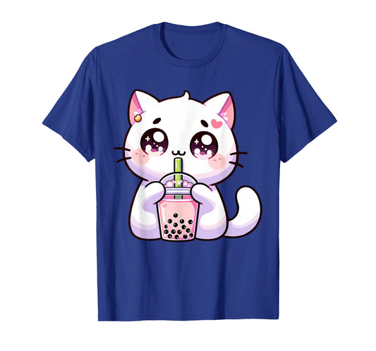 Boba Cat Boba Tea Bubble Tea Kawaii Cat T-Shirt