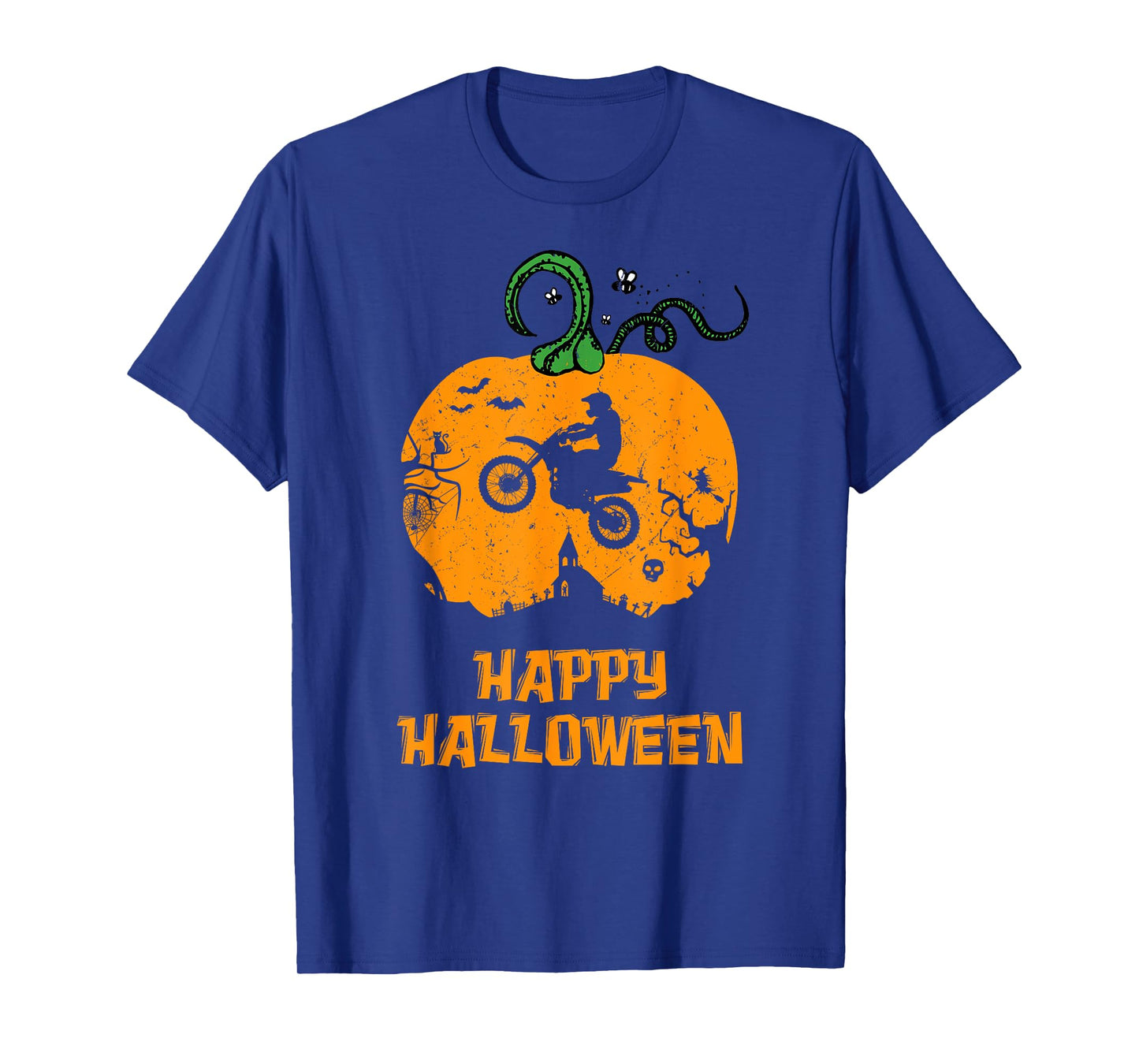Halloween Pumpkin Motocross Dirt Bike T-Shirt