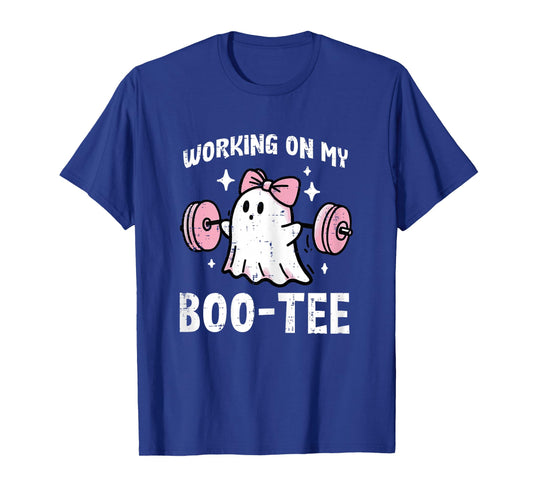 Halloween Ghost Working On My Boo Tee Workout Costume Women T-Shirt